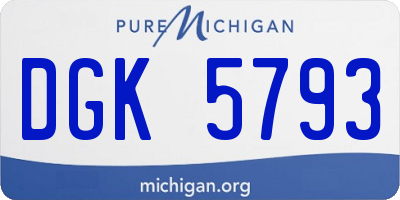 MI license plate DGK5793