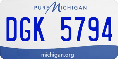 MI license plate DGK5794