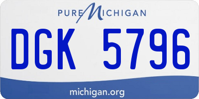 MI license plate DGK5796