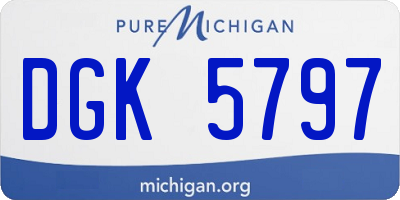 MI license plate DGK5797