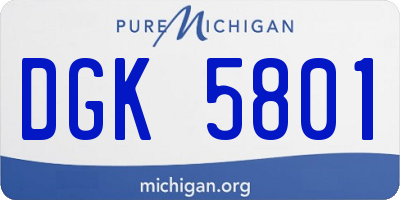 MI license plate DGK5801