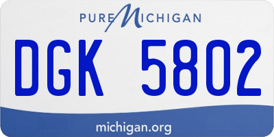 MI license plate DGK5802