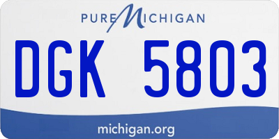 MI license plate DGK5803