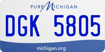 MI license plate DGK5805