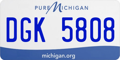 MI license plate DGK5808