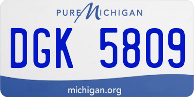MI license plate DGK5809