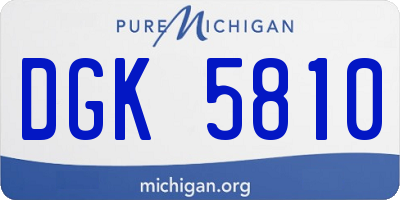 MI license plate DGK5810