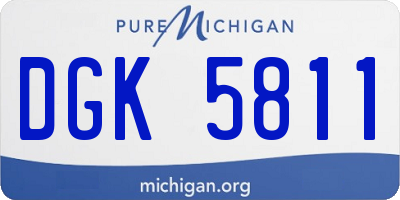MI license plate DGK5811