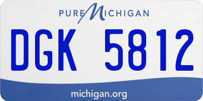 MI license plate DGK5812