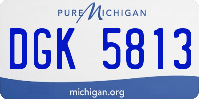 MI license plate DGK5813