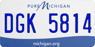MI license plate DGK5814