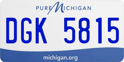 MI license plate DGK5815