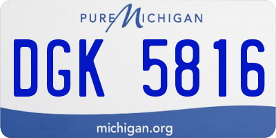 MI license plate DGK5816