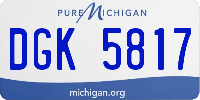 MI license plate DGK5817