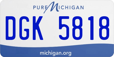 MI license plate DGK5818