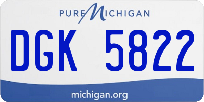 MI license plate DGK5822