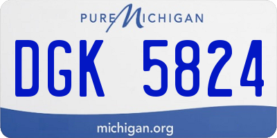 MI license plate DGK5824