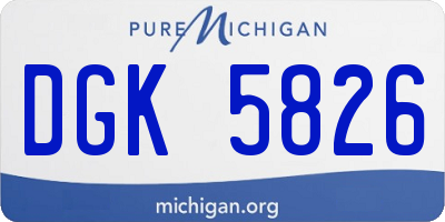 MI license plate DGK5826