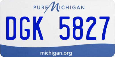 MI license plate DGK5827