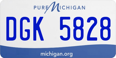 MI license plate DGK5828