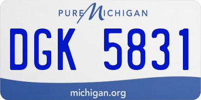 MI license plate DGK5831
