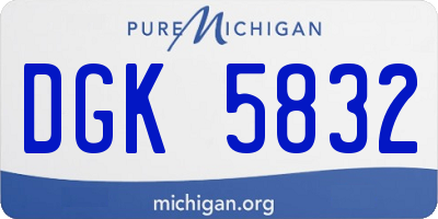 MI license plate DGK5832