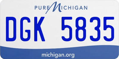MI license plate DGK5835