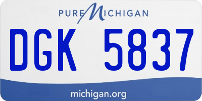 MI license plate DGK5837