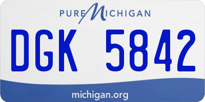 MI license plate DGK5842