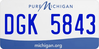 MI license plate DGK5843