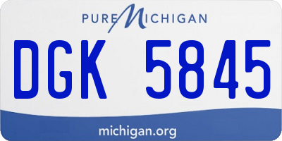 MI license plate DGK5845