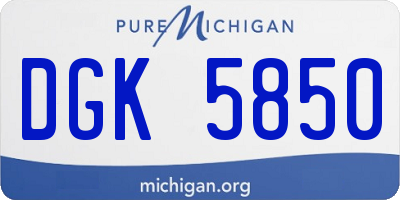 MI license plate DGK5850