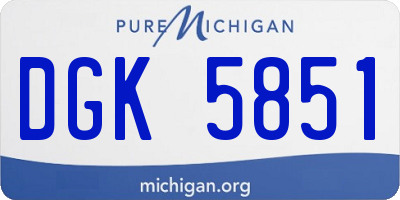 MI license plate DGK5851