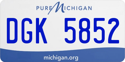MI license plate DGK5852