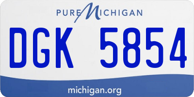 MI license plate DGK5854