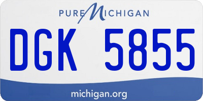 MI license plate DGK5855