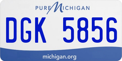 MI license plate DGK5856