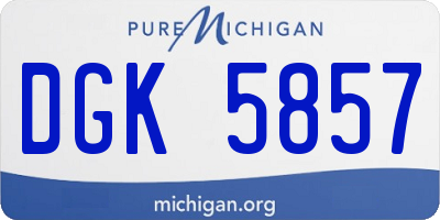 MI license plate DGK5857