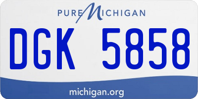 MI license plate DGK5858