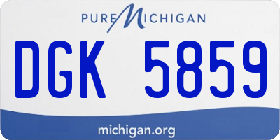MI license plate DGK5859