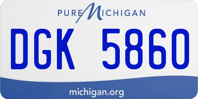 MI license plate DGK5860