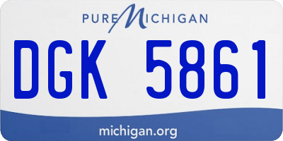 MI license plate DGK5861