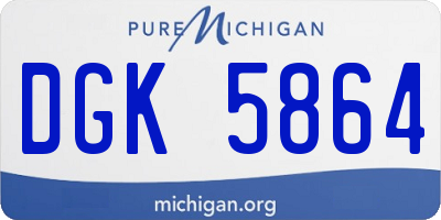 MI license plate DGK5864
