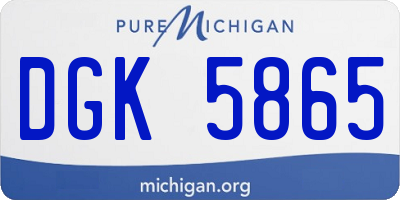 MI license plate DGK5865