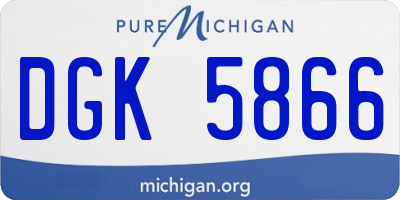 MI license plate DGK5866