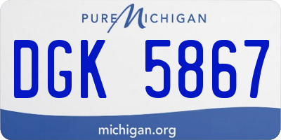 MI license plate DGK5867