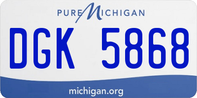 MI license plate DGK5868