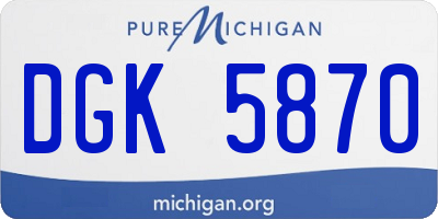 MI license plate DGK5870
