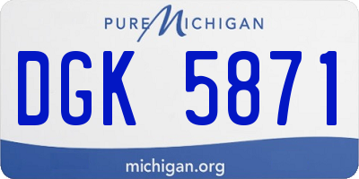 MI license plate DGK5871