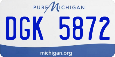 MI license plate DGK5872